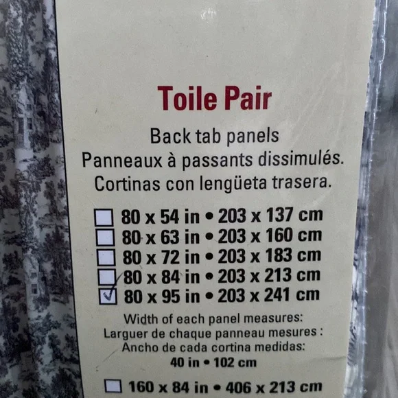 Insulated Toile Curtain Pairs With Rod Pocket And Back Tabs - Picture 5 of 7